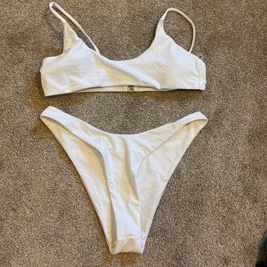 Shein high cut white bikini